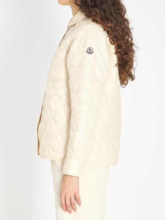 26SS 몽클레어 다이아몬드 퀼팅 패딩 셔츠 자켓 L10932F00001788UY052 WHITE - MONCLER