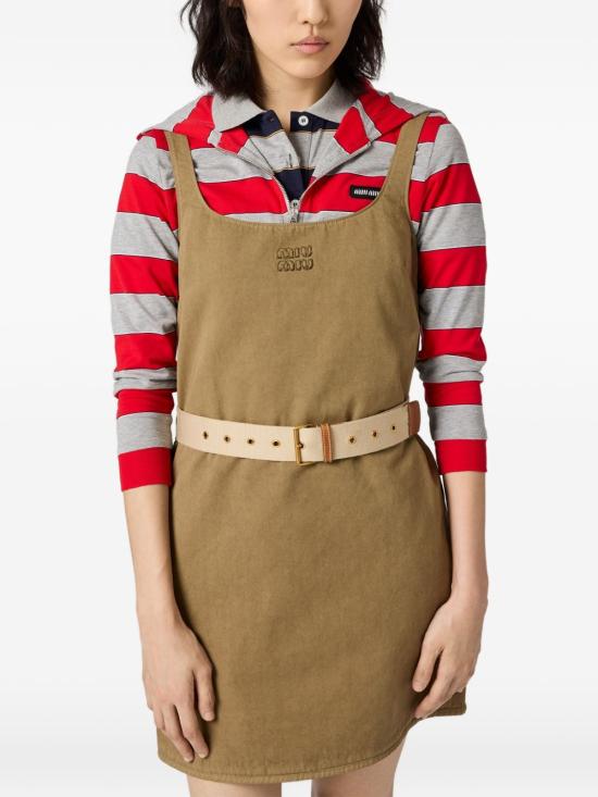 26SS 미우미우 미디 원피스 MF618119EKF0241 KAKI - MIU MIU