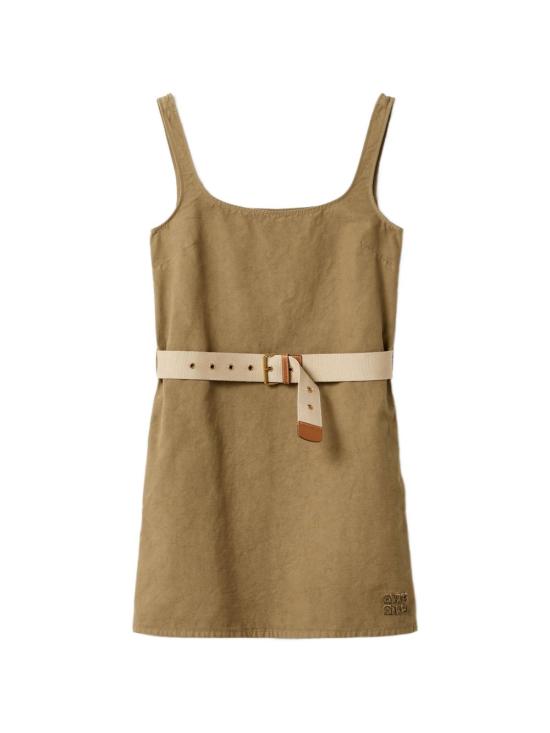 26SS 미우미우 미디 원피스 MF618119EKF0241 KAKI - MIU MIU