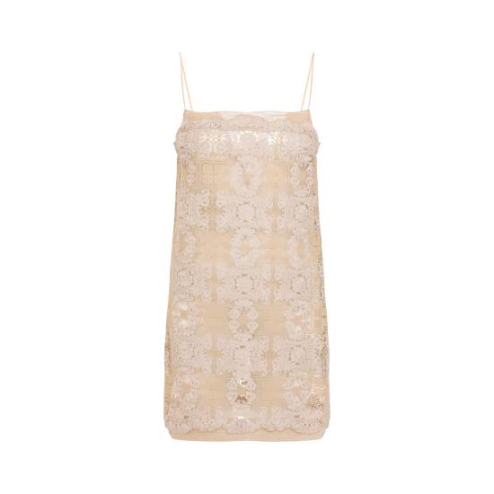 26SS 에르마노 설비노 미디 원피스 D482Q725UEO B4884 NUDE NEUTRALS