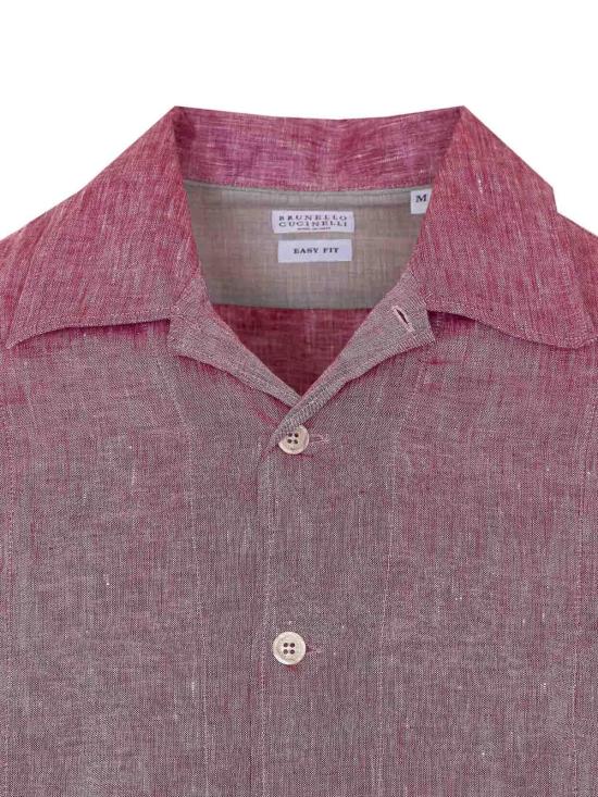 26SS 브루넬로 쿠치넬리 이지 핏 리넨 셔츠 MM6840618C151 Red - BRUNELLO CUCINELLI