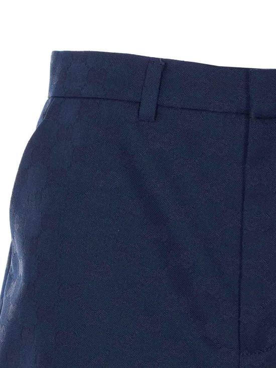 26SS 구찌 GG 코튼 개버딘 쇼츠 859655ZAQXT4474 Blue - GUCCI