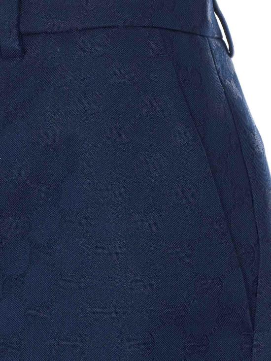 26SS 구찌 GG 코튼 개버딘 쇼츠 859655ZAQXT4474 Blue - GUCCI