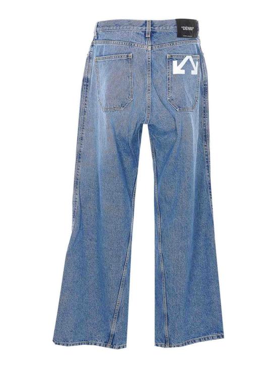 26SS 오프화이트 스트레이트 팬츠 OMYA197S26DEN0014000 Blue - OFF WHITE