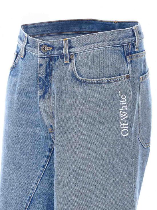 26SS 오프화이트 스트레이트 팬츠 OMYA197S26DEN0014000 Blue - OFF WHITE