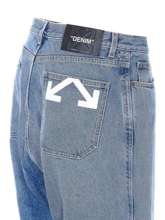 26SS 오프화이트 스트레이트 팬츠 OMYA197S26DEN0014000 Blue - OFF WHITE