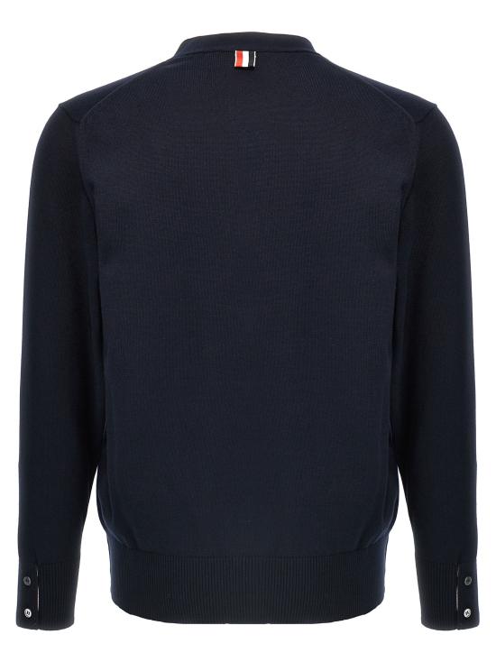 25SS 톰브라운 코튼 4바 릴렉스드 핏 브이넥 가디건 MKC581AY3043415 - THOM BROWNE