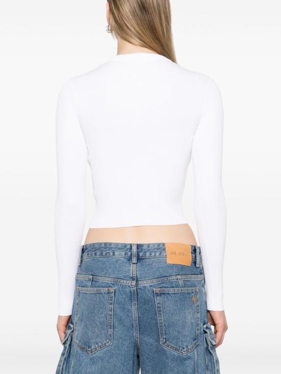 26SS 디젤 M-발라리 오발 D 립 니트 비스코스 블렌드 탑 A15328 0DLAX100 White - DIESEL