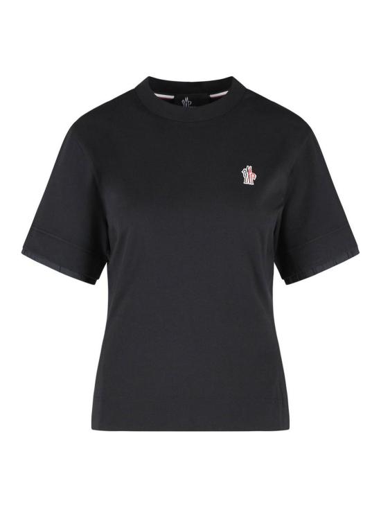  몽클레어 로고 패치 코튼 블렌드 티셔츠 0988C0000989AW1999 Black