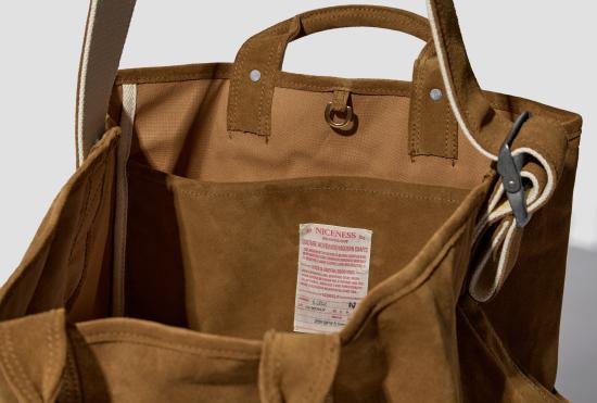 26SS 나이스니스 가방 S.LEDZ - 스웨이드 가죽 NN 숄더 토트백 NN-3605A17 카멜 - NICENESS