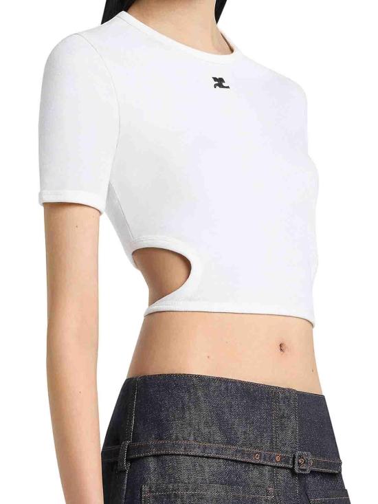 26SS 쿠레쥬 반팔 티셔츠 226JTS256JS02030001 White - COURREGES