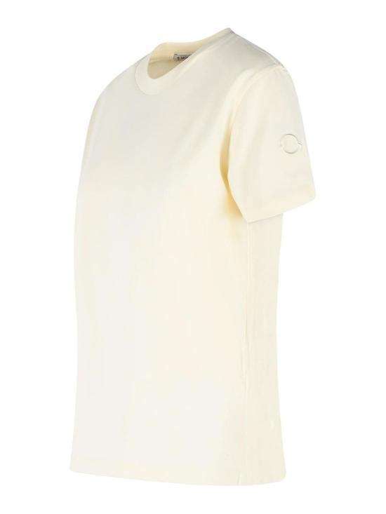26SS 몽클레어 자수 로고 코튼 티셔츠 0938C0002989AUO034 Cream - MONCLER