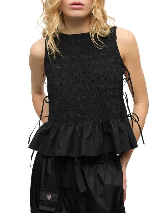 25FW 가니 민소매 티셔츠 W0565099 Black - GANNI