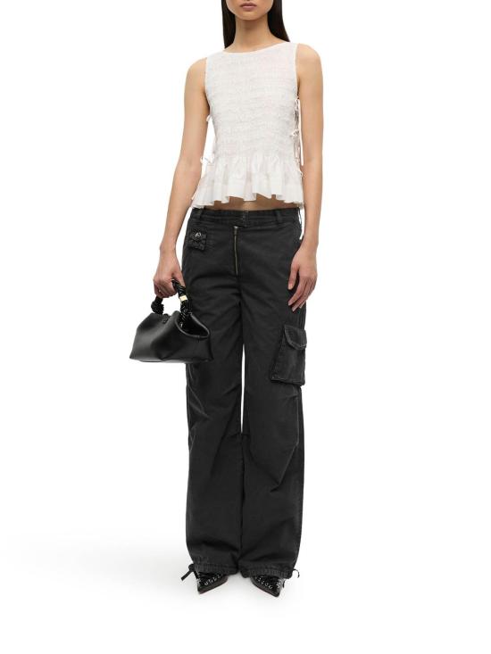 25FW 가니 코튼 스모크 타이 탑 W0886151 White - GANNI