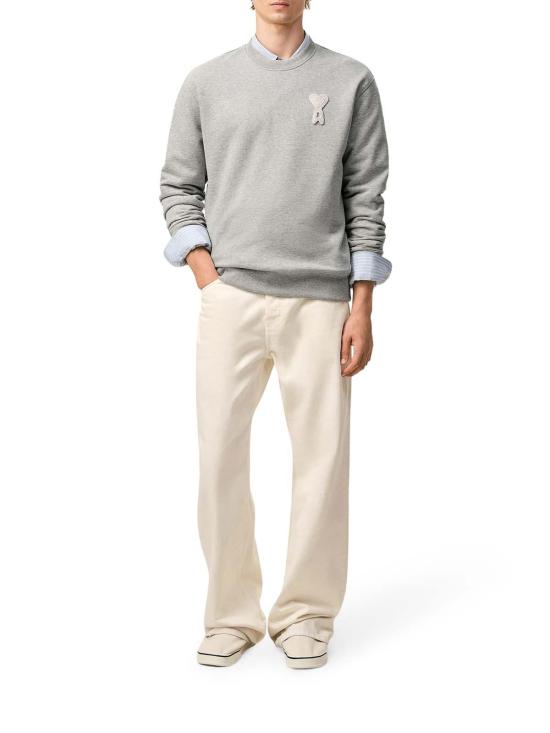 26SS 아미 빅 하트 로고 코튼 니트 스웨트셔츠 USW787730A161 Grey - AMI