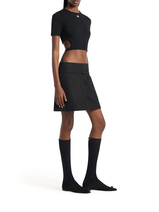 26SS 쿠레쥬 반팔 티셔츠 226JTS256JS02039999 Black - COURREGES