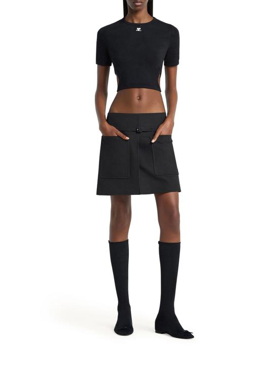 26SS 쿠레쥬 반팔 티셔츠 226JTS256JS02039999 Black - COURREGES