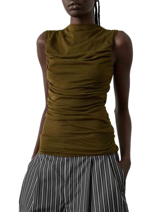 25FW 쉐르 민소매 티셔츠 TSH0624IRINAKAK1026S Green - SOEUR