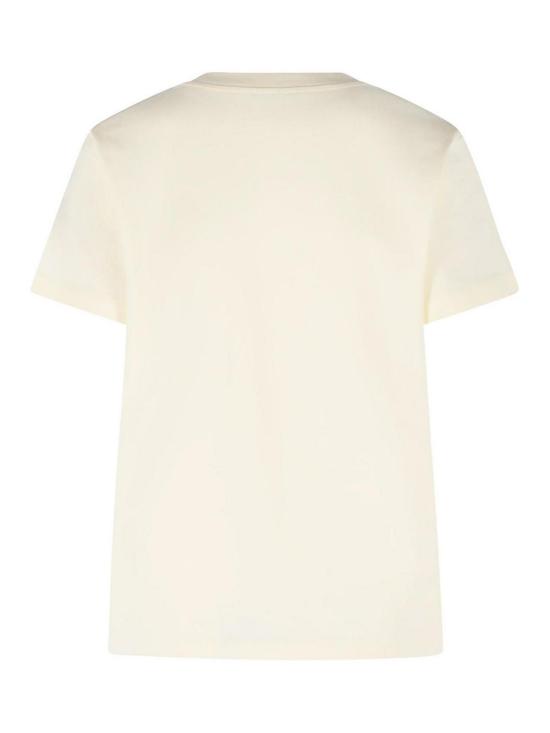 26SS 몽클레어 자수 로고 코튼 티셔츠 0938C0003089AUO034 Cream - MONCLER