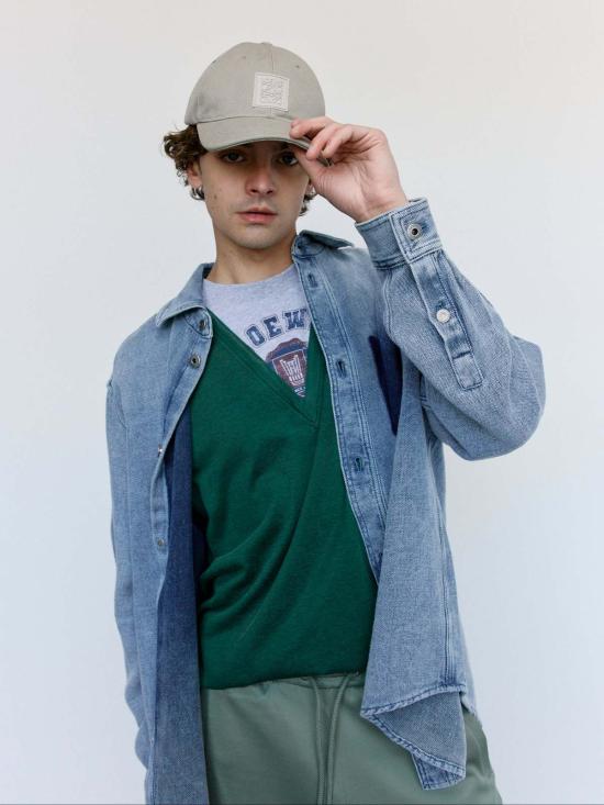  로에베 탑 코튼 & 린넨 셔츠 - LOEWE