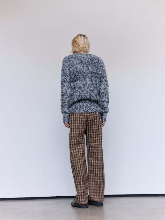  마르니 가디건 블랙 & 화이트 브러시드 알파카 부클 - MARNI