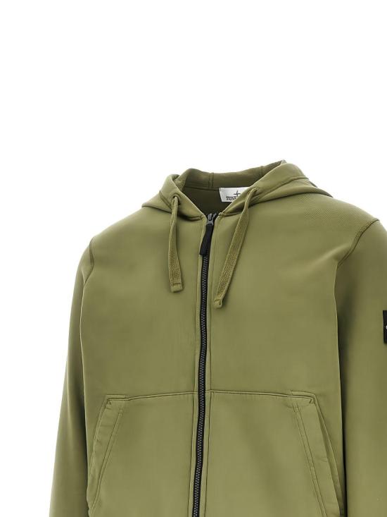 26SS 스톤 아일랜드 오가닉 코튼 플리스 레귤러핏 집업 후드 스웨트셔츠 L1S156100061S0051 V005G Green - STONE ISLAND