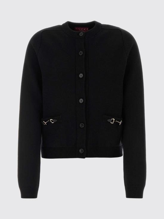 26SS 구찌 홀스빗 디테일 울 캐시미어 가디건 851977XKEVK 1043 Black - GUCCI