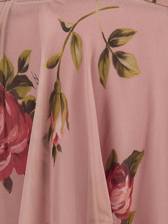 26SS 돌체앤가바나 로즈 부케 프린트 쉬폰 서클 스커트 F4CSOTIS11F HF5ZN Pink - DOLCE & GABBANA