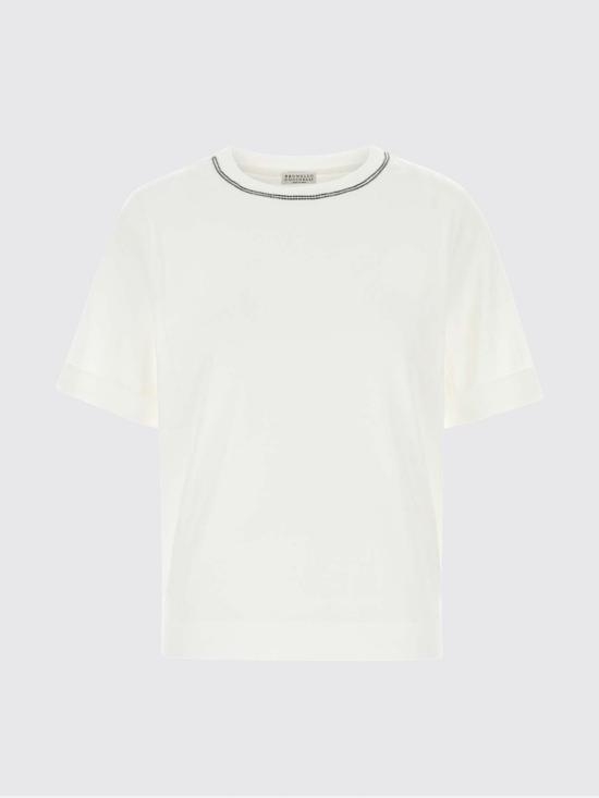 26SS 브루넬로 쿠치넬리 반팔 티셔츠 M0T81BZ100 C6159 White - BRUNELLO CUCINELLI