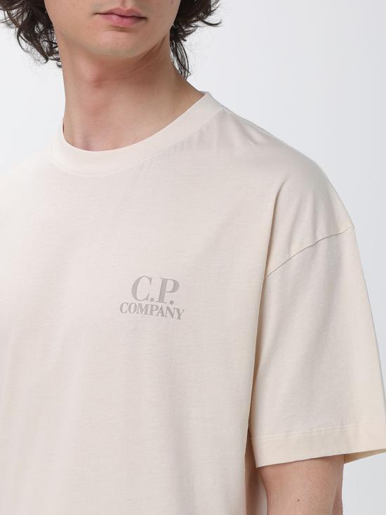 26SS 씨피 컴퍼니 30/1 저지 숏슬리브 로고 티셔츠 20CMTS086A005100W 114 Beige - C.P. COMPANY