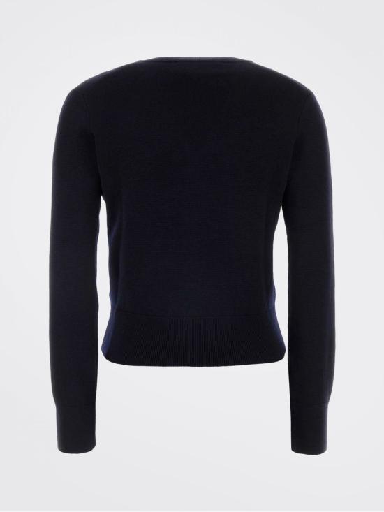 26SS 아미 ADC 스몰 하트 로고 V넥 가디건 FKC374001 414 Blue - AMI