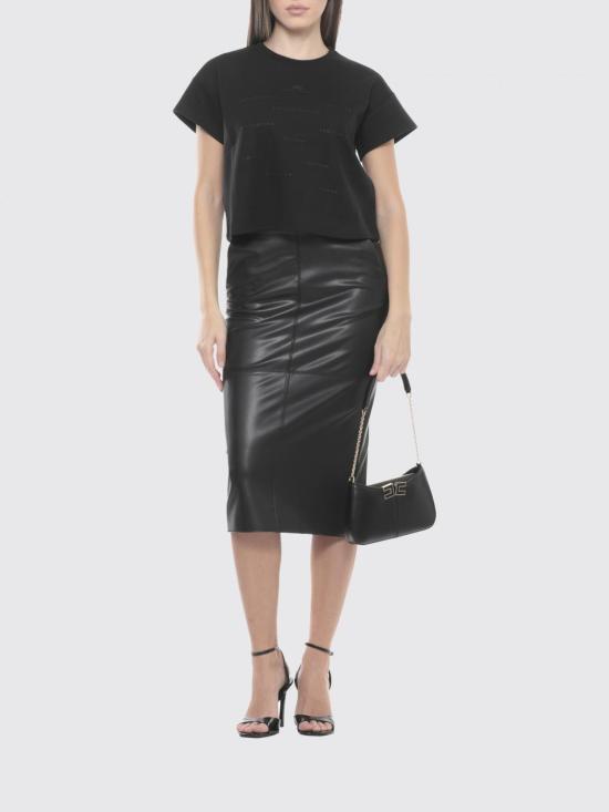 26SS 엘리자베타프랜치 반팔 티셔츠 MA73D61E2 110 Black - ELISABETTA FRANCHI