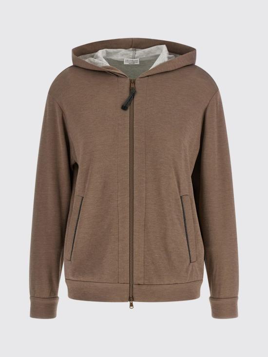 26SS 브루넬로 쿠치넬리 모닐리 지퍼루프 집업 MD828SB806 C9141 Brown - BRUNELLO CUCINELLI