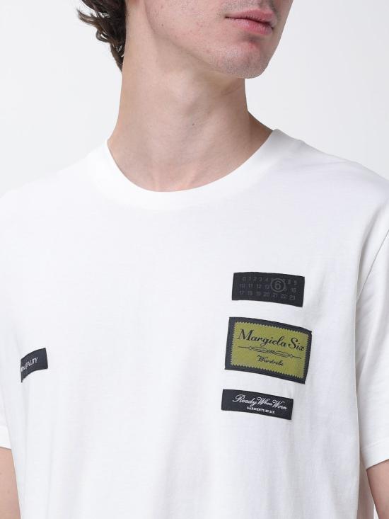 26SS MM6 메종마르지엘라 라벨 패치 티셔츠 SH0GC0069S24311 101 White - MM6 MAISON MARGIELA