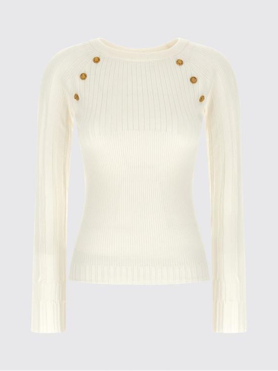 26SS 발망 스웨터 GF1ARA60KJ45 0FA White - BALMAIN