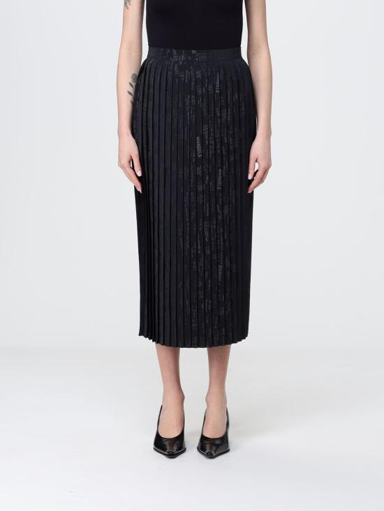 26SS MM6 메종마르지엘라 플리티드 미디 스커트 S52MA0199M35737 002J Black
