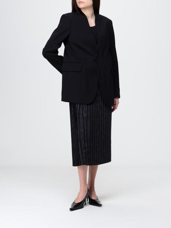 26SS MM6 메종마르지엘라 플리티드 미디 스커트 S52MA0199M35737 002J Black - MM6 MAISON MARGIELA