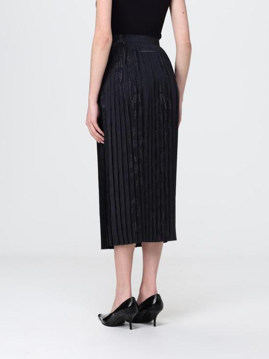 26SS MM6 메종마르지엘라 플리티드 미디 스커트 S52MA0199M35737 002J Black - MM6 MAISON MARGIELA