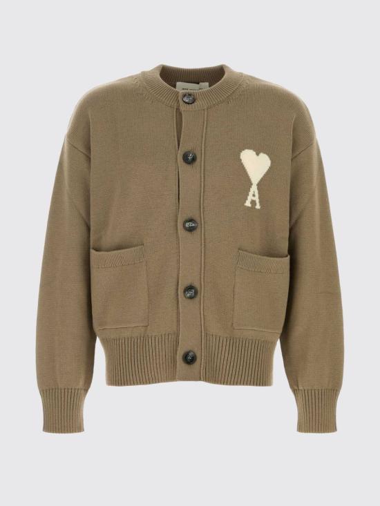 26SS 아미 ADC 울 크루넥 하트 가디건 UKC381KN0156 A117 Beige - AMI