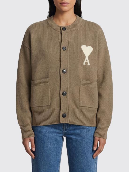 26SS 아미 ADC 울 크루넥 하트 가디건 UKC381KN0156 A117 Beige