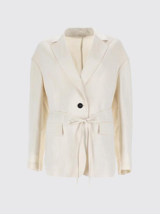 26SS 브루넬로 쿠치넬리 모닐리 비스코스 & 리넨 플루이드 트윌 블레이저 MH1267591 C579 Ivory - BRUNELLO CUCINELLI