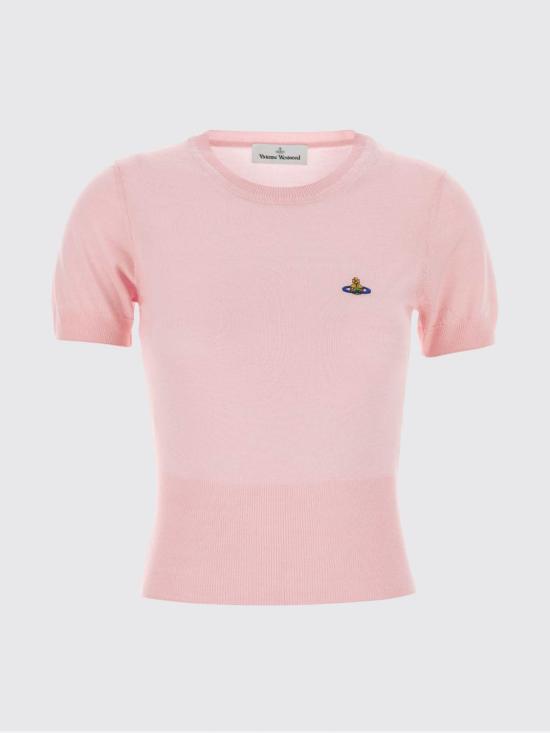 26SS 비비안웨스트우드 베아 니트 반소매 스웨터 1803002QY001A G401 Pink - VIVIENNE WESTWOOD