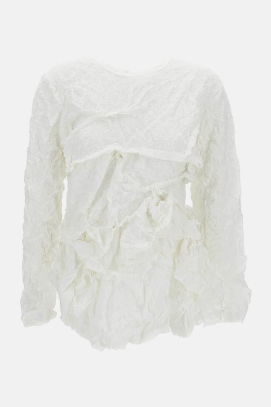  꼼데가르송 긴팔 티셔츠 Comme Des Garçons 러플 탑 화이트