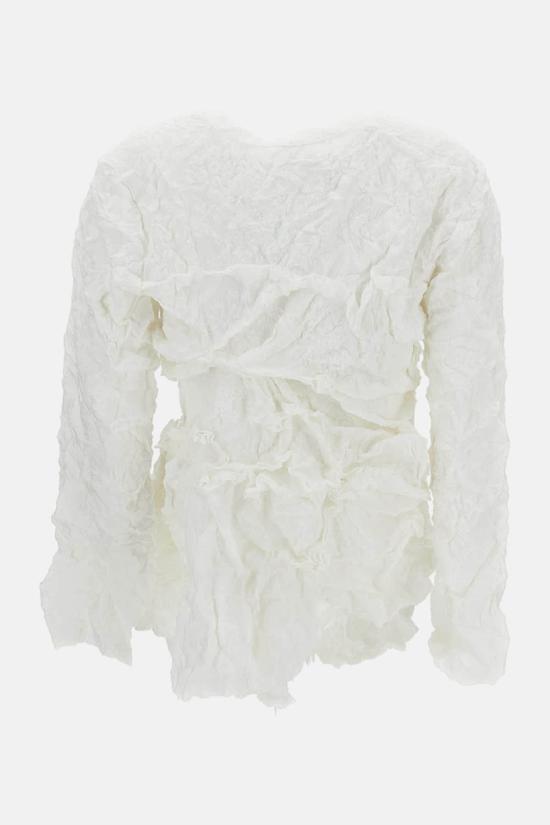  꼼데가르송 긴팔 티셔츠 Comme Des Garçons 러플 탑 화이트 - COMME DES GARCONS