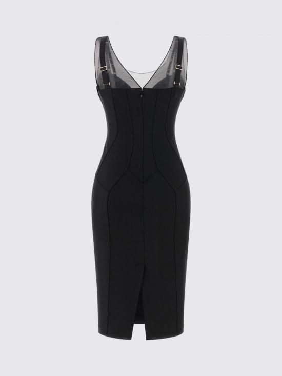 26SS 엘리자베타프랜치 롱 원피스 AB87061E2 110 Black - ELISABETTA FRANCHI