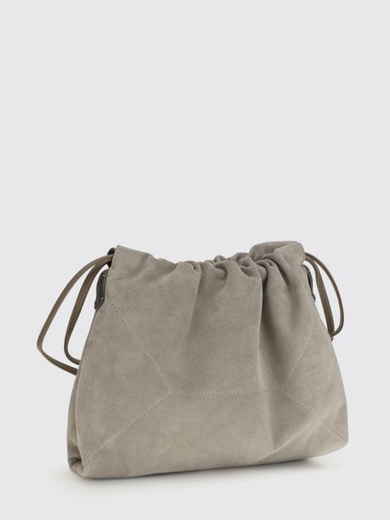 26SS 브루넬로 쿠치넬리 스웨이드 BC 듀오 파우치 백 MBDLD2808 C5859 Ice - BRUNELLO CUCINELLI