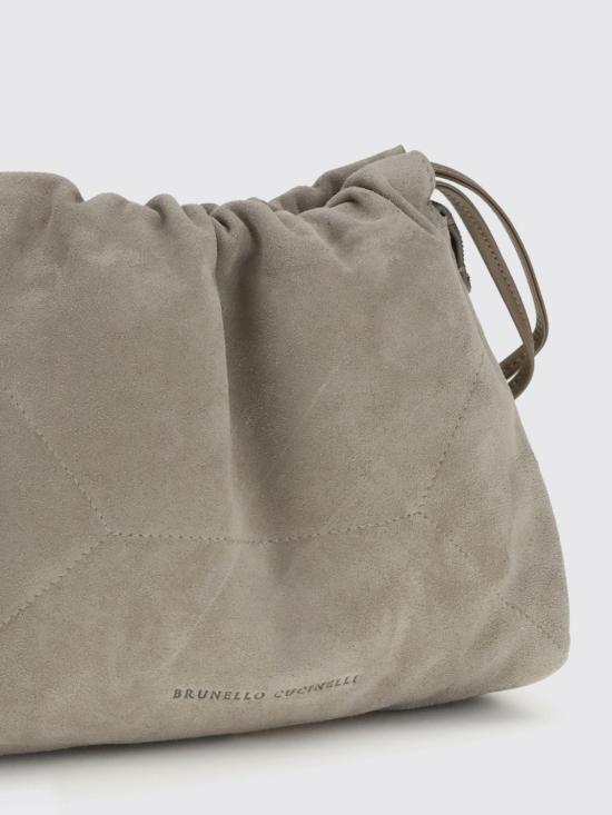 26SS 브루넬로 쿠치넬리 스웨이드 BC 듀오 파우치 백 MBDLD2808 C5859 Ice - BRUNELLO CUCINELLI