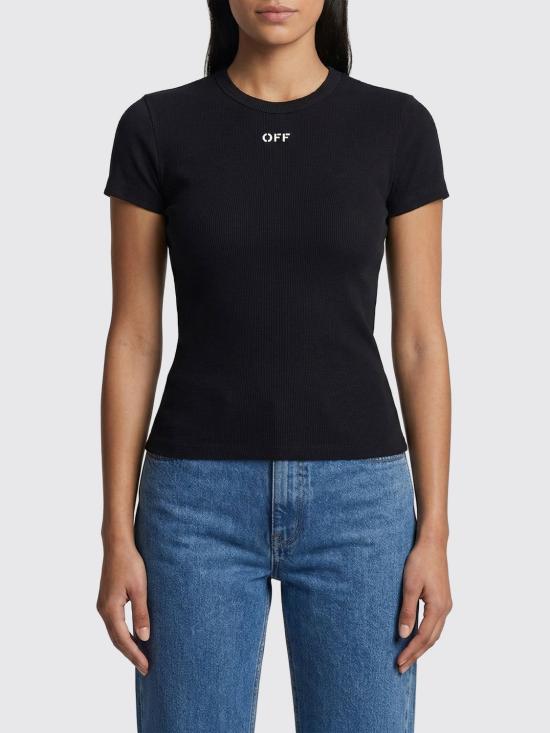 26SS 오프화이트 반팔 티셔츠 2AA065C99JER005 1001 Black 1