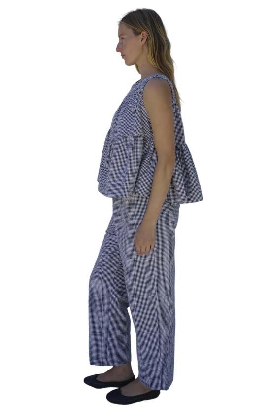  엠마 로스코프 팬츠 Emma Rothkopf Patti  네이비 깅엄 - EMMA ROTHKOPF