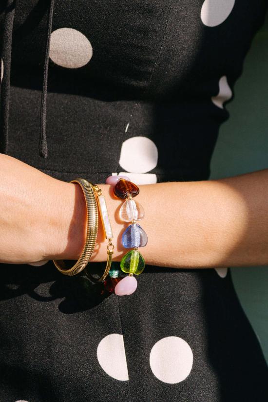  누데이 바디 주얼리 눈데이 램프워크 하트 팔찌 - NOONDAY